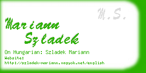 mariann szladek business card